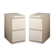 Home Square 2 Piece Deep Metal Mobile Pedestal 2-Drawer File/File Set in Beige