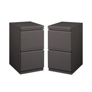 home square mobile pedestal 2-drawer filing cabinet set in espresso