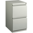 Home Square Mobile Pedestal 2-Drawer Filing Cabinet Set in Light Gray (Set of 2)