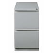 Home Square Mobile Pedestal 2-Drawer Filing Cabinet Set in Silver (Set of 2)