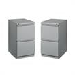 Home Square Mobile Pedestal 2-Drawer Filing Cabinet Set in Silver (Set of 2)