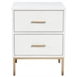 Home Square Two Drawer Wood Nightstand Set in White (Set of 2)