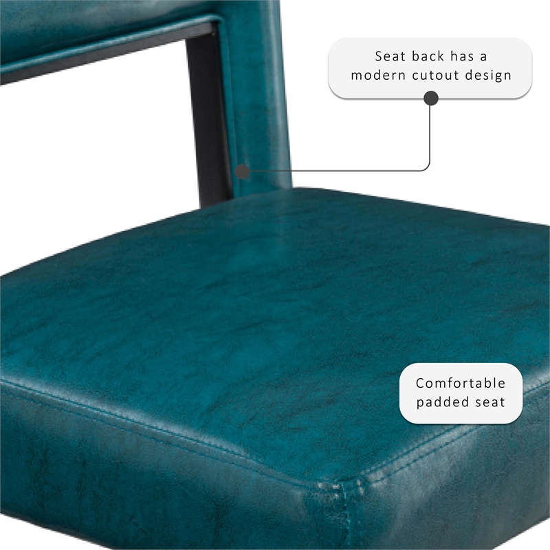 Home Square 2 Piece Wood Counter Stool Set in Agean Blue