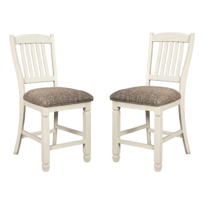 Home Square 2 Piece Wood Counter Height Stool Set in Antique White