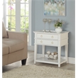 Home Square 2-Drawer Tray Top Wood Nightstand Set in White (Set of 2)