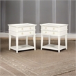 Home Square 2-Drawer Tray Top Wood Nightstand Set in White (Set of 2)