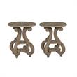 Home Square 2 Piece Tinley Park Round Accent End Table Set in Brown