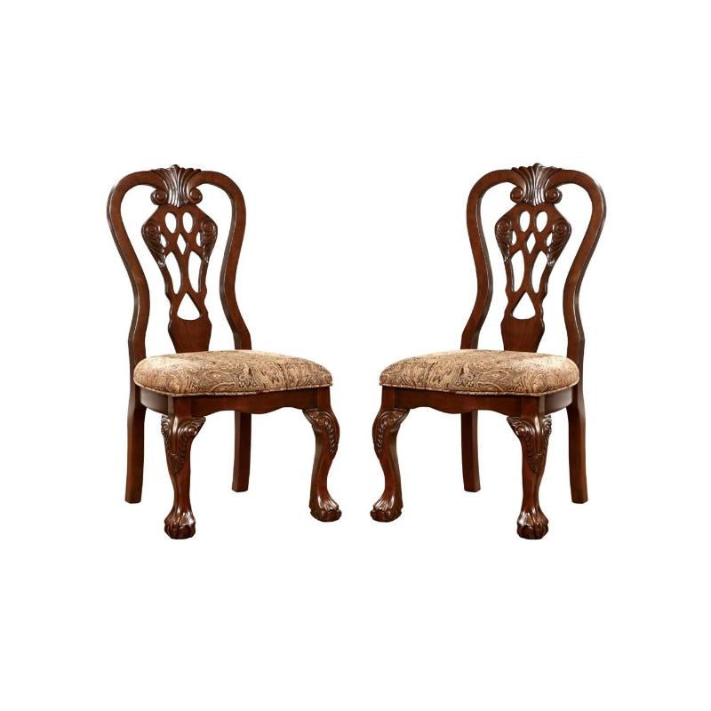 Wilson Traditional Wood Padded Dining Chair in Brown Cherry Set of 4