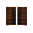 Home Square 5 Shelf Wood Bookcase Set in Vogue Cherry (Set of 2)
