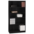 Home Square 5 Shelf Wood Bookcase Set in Classic Black (Set of 2)