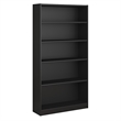 Home Square 5 Shelf Wood Bookcase Set in Classic Black (Set of 2)