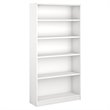 Home Square 5 Shelf Wood Bookcase Set in Pure White (Set of 2)