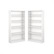 Home Square 5 Shelf Wood Bookcase Set in Pure White (Set of 2)