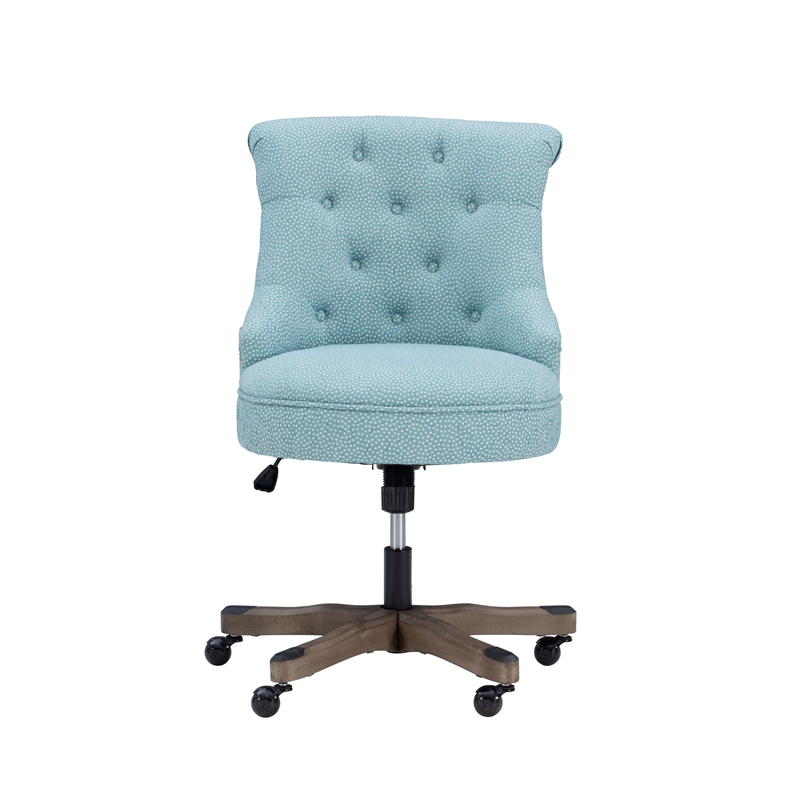 Home Square 2 Piece Swivel Polyester Office Chair Set in Light Blue