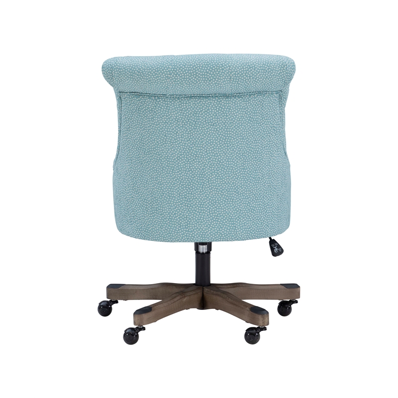 Home Square 2 Piece Swivel Polyester Office Chair Set in Light Blue