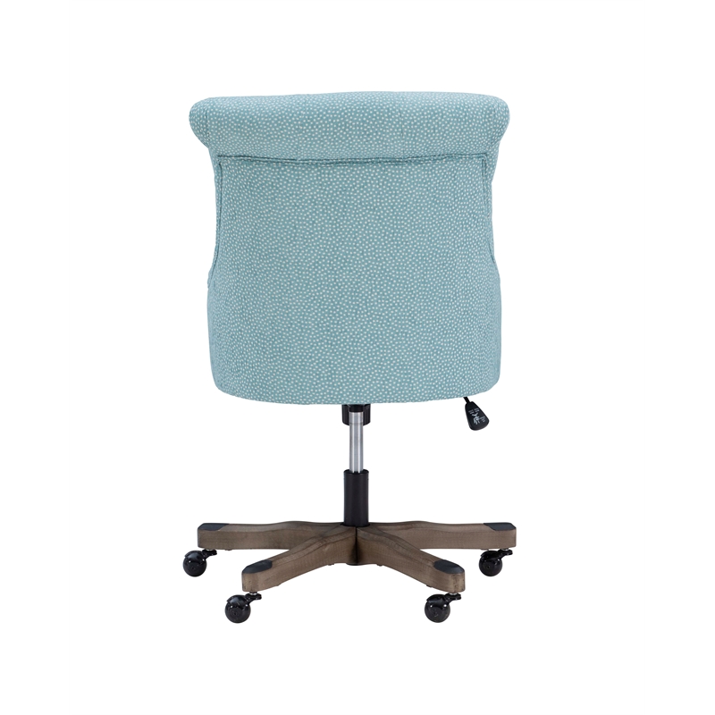 Home Square 2 Piece Swivel Polyester Office Chair Set in Light Blue