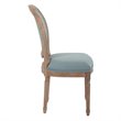 Home Square 2 Piece Brushed Frame Oval Back Fabric Chair Set in Klein Sea Blue