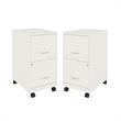 Home Square 2 Drawer Mobile Filing Cabinet Set in Pearl White (Set of 2)