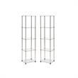 Home Square Four Shelf Glass Tower Bookcase Set in Clear (Set of 2)