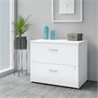 Home Square 2 Drawer Lateral Wood Filing Cabinet Set in Pure White (Set of 2)