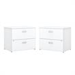 Home Square 2 Drawer Lateral Wood Filing Cabinet Set in Pure White (Set of 2)