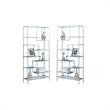 Home Square 2 Piece Modern Metal Bookcase Set in Silver Finish