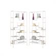 Home Square 2 Piece Modern Metal Bookcase Set in White Finish