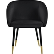 Home Square 2 Piece Upholstery Velvet Dining Chair Set in Black