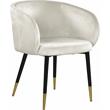 Home Square 2 Piece Upholstery Velvet Dining Chair Set in Cream