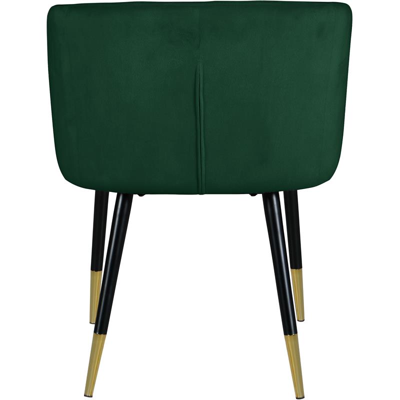 Home Square 2 Piece Upholstery Velvet Dining Chair Set in Green