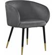 Home Square 2 Piece Upholstery Velvet Dining Chair Set in Gray