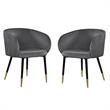 Home Square 2 Piece Upholstery Velvet Dining Chair Set in Gray