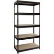 Home Square Steel Shelving 5-Shelf Storage Unit Set in Black (Set of 2)