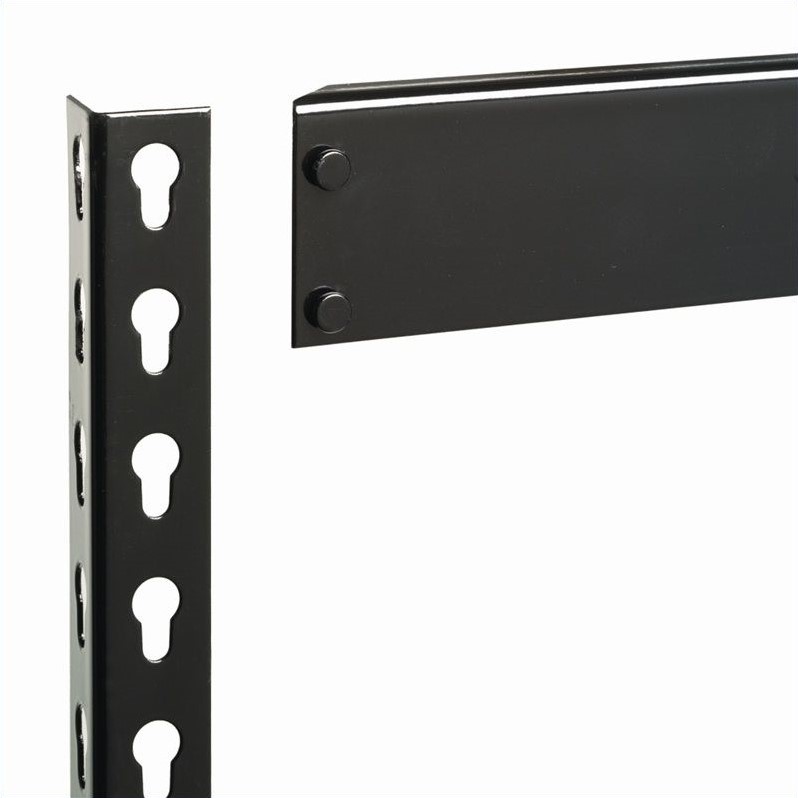 Home Square Steel Shelving 5-Shelf Storage Unit Set in Black (Set of 2)