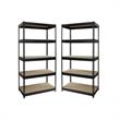 Home Square Steel Shelving 5-Shelf Storage Unit Set in Black (Set of 2)
