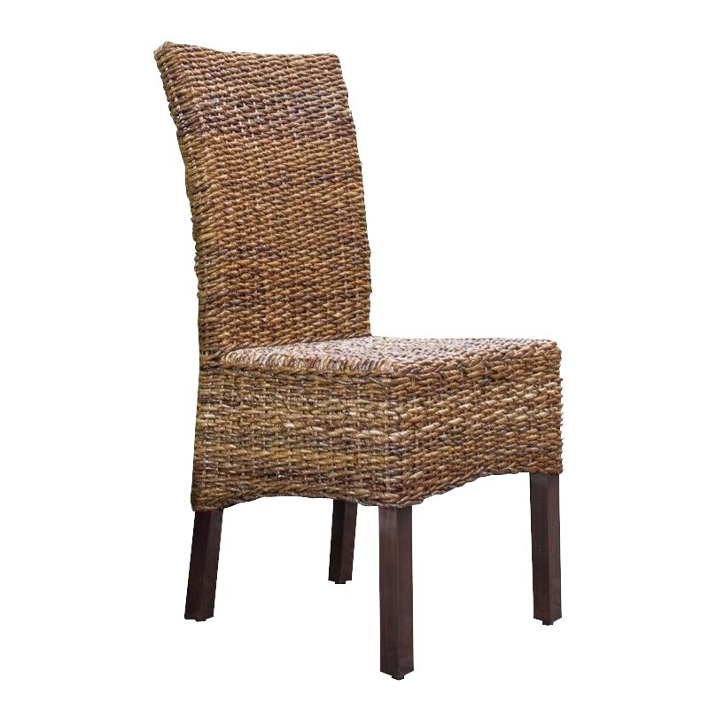 Home Square 2 Piece Arizona Woven Abaca Dining Chair Set in Brown