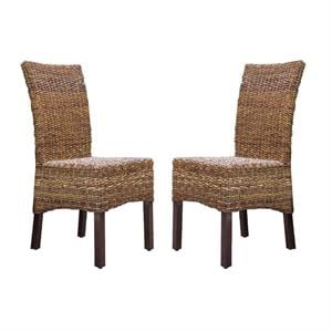 Home Square 2 Piece Arizona Woven Abaca Dining Chair Set in Brown