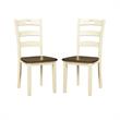 Home Square 2 Piece Wood Dining Side Chair Set in Cream and Brown