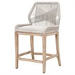 Home Square 2 Piece Upholstered Fabric Counter Stool Set in Taupe and White