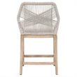 Home Square 2 Piece Upholstered Fabric Counter Stool Set in Taupe and White