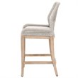 Home Square 2 Piece Upholstered Fabric Counter Stool Set in Taupe and White