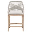 Home Square 2 Piece Upholstered Fabric Counter Stool Set in Taupe and White