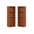 Home Square 4 Shelf Multi-Purpose Wooden Bookcase Set in Cherry (Set of 2)