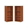 Home Square 3 Shelf Multi-Purpose Wooden Bookcase Set in Cherry (Set of 2)