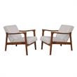 Home Square 2 Piece Slate Wood Lounge Chair Set in Brown-Gray