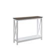 Home Square 2 Piece Farmhouse Driftwood Console Table Set in White