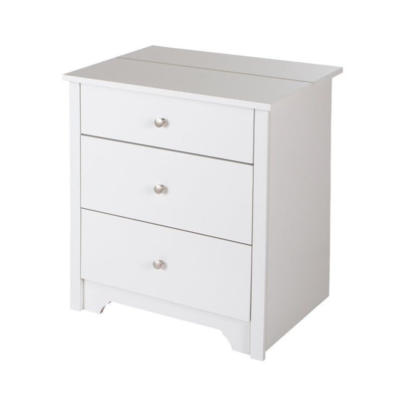 Home Square 3 Drawer Wood Nightstand Set in Pure White (Set of 2)