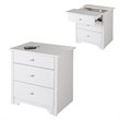 Home Square 3 Drawer Wood Nightstand Set in Pure White (Set of 2)