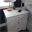 Home Square 3 Drawer Wood Nightstand Set in Pure White (Set of 2)