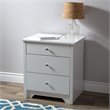 Home Square 3 Drawer Wood Nightstand Set in Pure White (Set of 2)